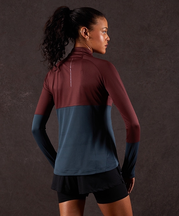 Men's Half Zip Tee-shirt Aerth Signature in colorway Sky Blood - athletic and elegant