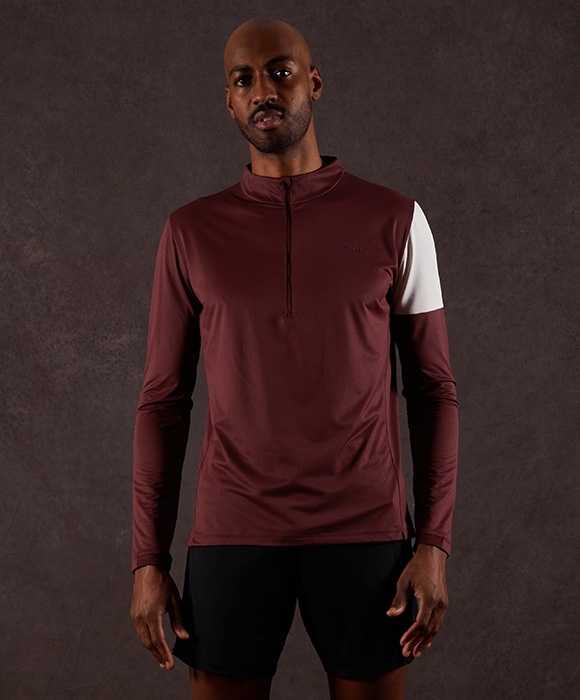 Men's Half Zip Tee-shirt Aerth Signature in colorway Sky Blood - athletic and elegant