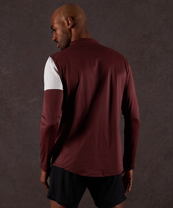 Men's Half Zip Tee-shirt Aerth Signature in colorway Sky Blood - athletic and elegant