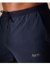 Le short de running bleu marine pour homme Sensation Short d'Aerth, zoom sur le cordon de serrage et la poche