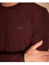 Aerth Baserun Tee | Long Sleeves Running Tshirt for Men | chest logo view | coloway : Bordeaux