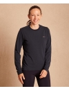 Aerth Baserun tee | Long Sleeves Running Tee shirt for women | front view | Coloway Nebula Black