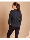 Aerth Baserun tee | Long Sleeves Running Tee shirt for women | back view | Coloway Nebula Black