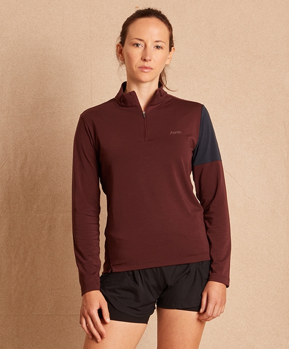 Le running tee manches longues pour femme Thermabase Top Aerth vue de face