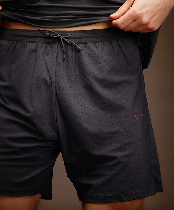 Ultra light micro-perforated running shorts.