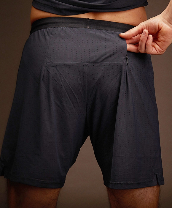 Ultra light micro-perforated running shorts.