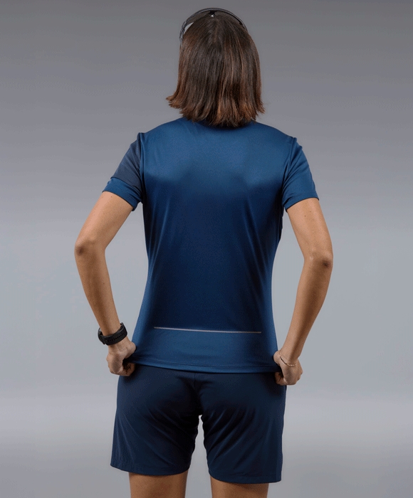 Running Tee pour Femme bleu manches courtes Running Tee pour Femme bleu manches courtes