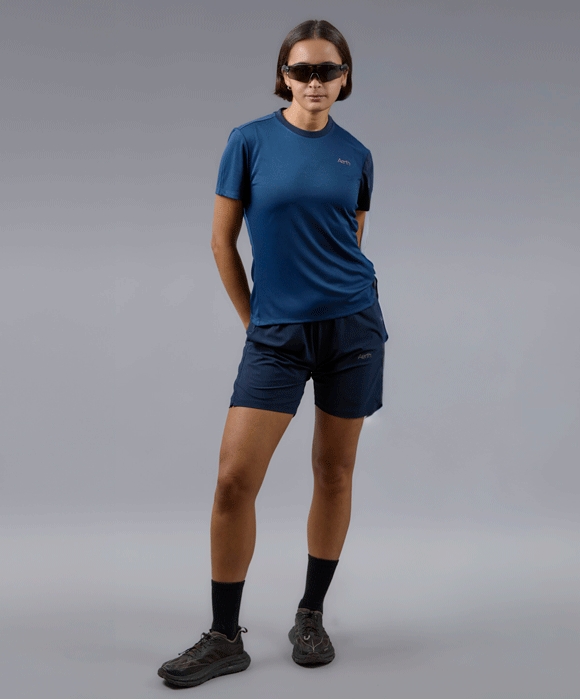 Running Tee pour Femme bleu manches courtes Running Tee pour Femme bleu manches courtes